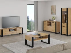 Vitrina de 1 porta Nouka em madeira e preto*Furnlux Best