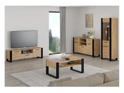 Vitrina de 1 porta Nouka em madeira e preto*Furnlux Best