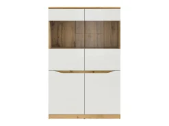 Discount Vitrina de 2 portas June Branco e Madeira Vitrina