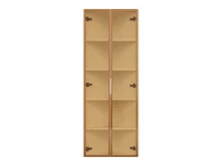 Clearance Vitrina de canto 62x35x160 cm - con iluminação LED - 2 portas de vidro temperado - Design de canto - MDF + vidro - Vitrina