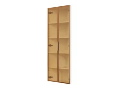Clearance Vitrina de canto 62x35x160 cm - con iluminação LED - 2 portas de vidro temperado - Design de canto - MDF + vidro - Vitrina
