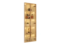 Clearance Vitrina de canto 62x35x160 cm - con iluminação LED - 2 portas de vidro temperado - Design de canto - MDF + vidro - Vitrina