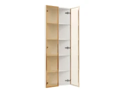 Clearance Vitrina de canto 62x35x160 cm - con iluminação LED - 2 portas de vidro temperado - Design de canto - MDF + vidro - Vitrina