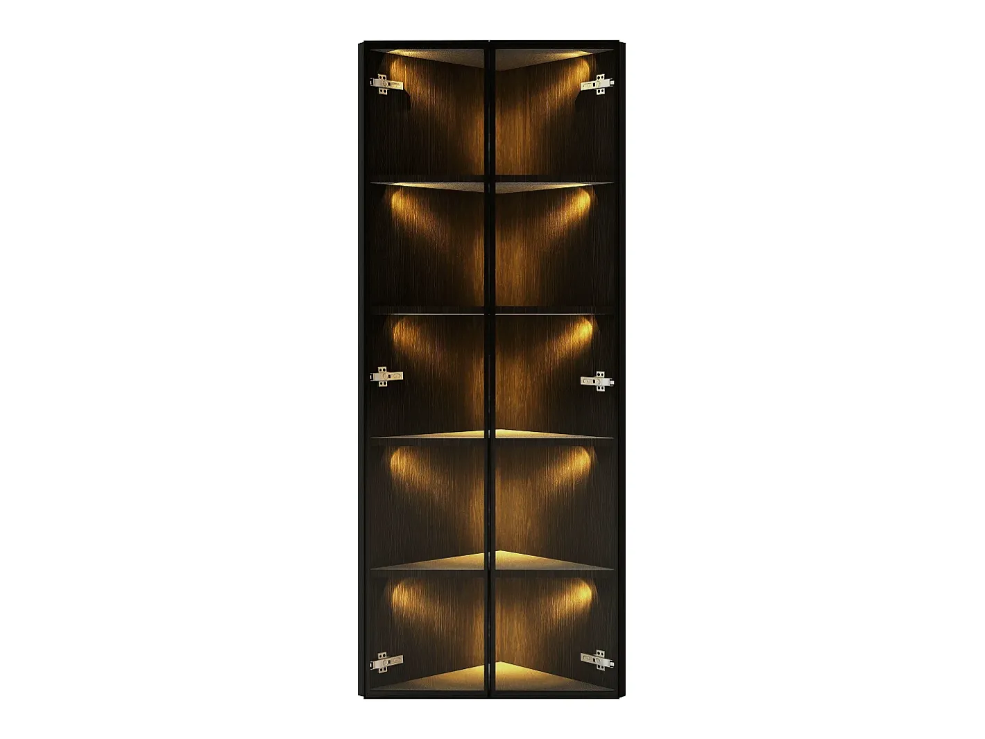 Vitrina de canto 62x35x160cm - con iluminação LED - 2 portas de vidro -*ModernLuxe Best