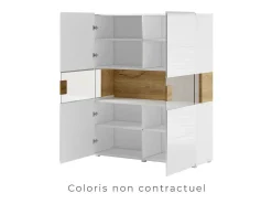 Vitrina de duas portas coleção OHIO. Cor cinza antracite e carvalho.^Meublorama Discount
