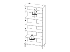 Vitrina Dvastol, Aparador expositor, Vitrina multiusos, Aparador para sala, 89x36 h203 cm,*Dmora Outlet