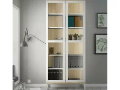 Vitrina Dvecchi, Aparador expositor, Vitrina multiusos, Aparador sala, 89x36 h203 cm, e Carvalho*Dmora New