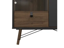 Vitrina Dvell, Aparador expositor, Vitrina multiusos, Aparador sala, 102x40 h162 cm, e Nogueira^Dmora Online