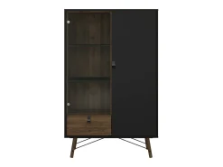 Vitrina Dvell, Aparador expositor, Vitrina multiusos, Aparador sala, 102x40 h162 cm, e Nogueira^Dmora Online