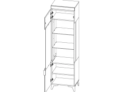 Vitrina LED de 1 porta Ruben White*Petits-Meubles New