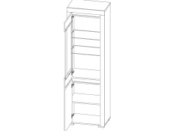 Vitrina LED de 2 portas Kasla em madeira e antracite^Petits-Meubles Discount
