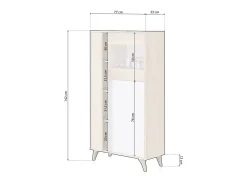 duehome Prateleira*Vitrina Lira Blanco Artik (Blanco Mate) - Roble Canadian Natural claro
