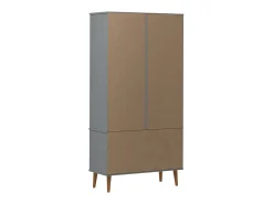 vidaxl Vitrina*Vitrina MOLDE 90x35x175 cm pinho maciço cinza Cinzento