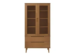 Vitrina MOLDE 90x35x175 cm pinho maciço^vidaxl Clearance