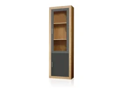 duehome Prateleira*Vitrina Nuka 2 portas Cambria - Grafito Castanho