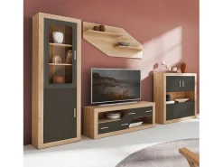 duehome Prateleira*Vitrina Nuka 2 portas Cambria - Grafito Castanho