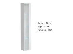 vitrina suspensa branca com 1 porta de vidro e iluminação LED inclusa. Coleção SWITCH.^Price Factory Outlet