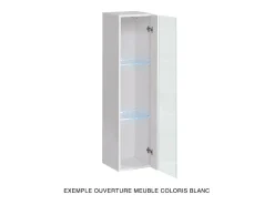 Vitrina suspensa preta modelo pequeno com 1 porta de vidro e iluminação LED inclusa. Coleção SWITCH.^Price Factory