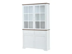 Vitrina 120x36,5x200 cm - con iluminação LED - 2 gavetas e 4 portas - MDF -*ModernLuxe New