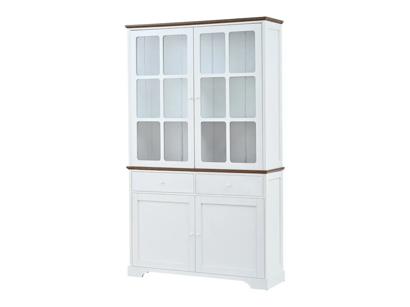Vitrina 120x36,5x200 cm - con iluminação LED - 2 gavetas e 4 portas - MDF -*ModernLuxe New
