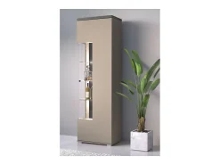 Vitrine 1 porta NESS – Acabamento Congo & Antracite – LED branco neutro – 10 nichos design^Meublorama Clearance