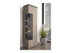 Vitrine 1 porta NESS – Acabamento Congo & Antracite – LED branco neutro – 10 nichos design^Meublorama Clearance