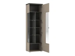 Vitrine 1 porta NESS – Acabamento Congo & Antracite – LED branco neutro – 10 nichos design^Meublorama Clearance