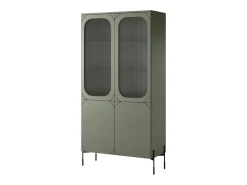 Vitrine 2 portas com pé metálico oliva 104x200 cm^ Discount