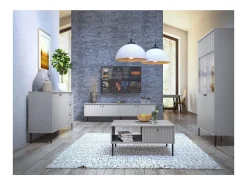 Vitrine 2 Portes - Collection ISIS coloris gris*Meublorama Sale