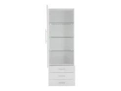Vitrine alta com 3 gavetas e 1 porta, estrutura em MDF lacado , LED incluído - 60x35x180cm*Hauss Spole Sale