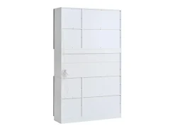 Best Vitrine alta moderna em vidro - 120 x 34 x 200 cm - com LEDs + 6 portas + prateleira - aglomerado - branca Vitrina