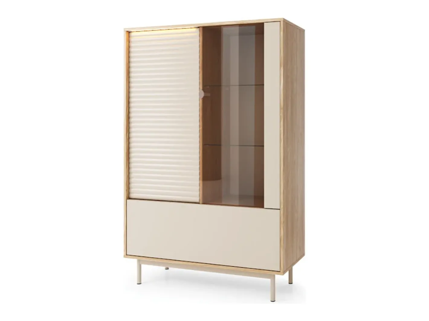 Vitrina*Vitrine AMBIHOME LILLA - Caxemira, C100xA152xP40cm Bege