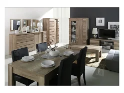 Vitrine aparador ROMI com 2 portas de correr na cor dab canyon. Móvel design ideal para a sua sala de jantar.*Meublorama Best