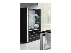 Vitrine armário LINA + LED nas cores e branco brilhante. Móvel design para sua sala de estar ou sala de jantar.^Meublorama Hot