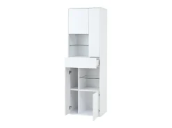 Vitrine branca com 1 gaveta, 4 portas e iluminação LED, prateleiras em vidro, 55x38x170 cm^Hauss Spole Sale