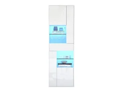 Vitrine branca com 1 gaveta, 4 portas e iluminação LED, prateleiras em vidro, 55x38x170 cm^Hauss Spole Sale
