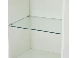 Vitrine branca de alto brilho com 2 portas e 1 prateleira de vidro, LED incluído - 45x35x160cm*Hauss Spole Online