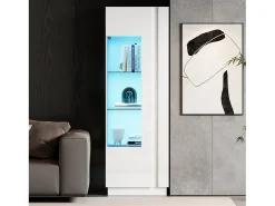 Vitrine brilhante - 60 x 40 x 180 cm - com LEDs + 3 prateleiras de vidro - aglomerado -*Merax Sale