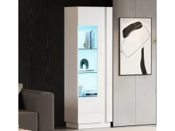 Vitrine brilhante - 60 x 40 x 180 cm - com LEDs + 3 prateleiras de vidro - aglomerado -*Merax Sale