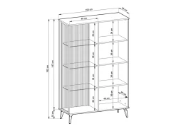Vitrina*Vitrine, Caxemira / Noz de Vármia, 103 x 162 x 39 cm Bege