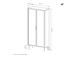 Vitrine, caxemira, 91,5 x 194,6 x 39,3 cm* Clearance