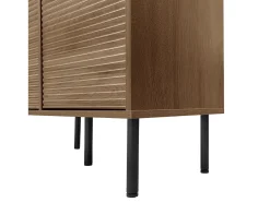 Vitrine com 2 portas de vidro e 4 gavetas - Cor madeira escura*Hauss Spole Sale