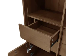 Vitrine com 2 portas de vidro e 4 gavetas - Cor madeira escura*Hauss Spole Sale