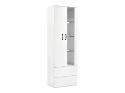 Vitrine com 2 portas e 2 gavetas e LED - Altura 180cm -^ModernLuxe