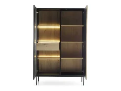 Best Vitrine com 2 portas e LED integrado e Carvalho 104x166 cm Vitrina