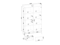 Best Vitrine com 2 portas e LED integrado e Carvalho 104x166 cm Vitrina