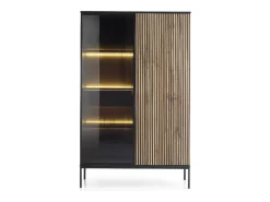 Best Vitrine com 2 portas e LED integrado e Carvalho 104x166 cm Vitrina