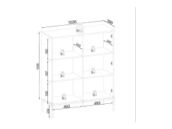 Vitrine com 2 portas e LED integrado e Carvalho 104x126 cm^ Hot