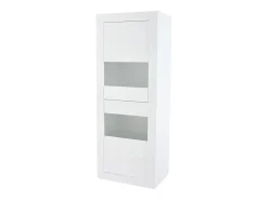 Vitrine com 2 portas e prateleiras de vidro, corpo lacado , LED incluído - 61x42x162cm^Hauss Spole Clearance
