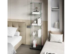 Vitrine com 5 prateleiras e portas duplas, vitrine para sala de estar* Online